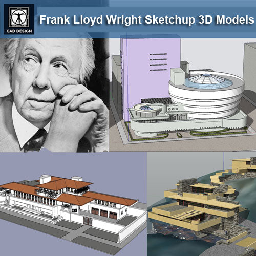 Exploring the Legacy of Frank Lloyd Wright: 16 SketchUp 3D Models of Iconic Architecture Projects