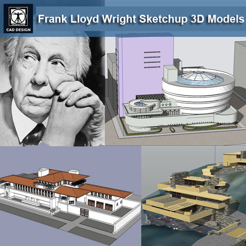 Exploring the Legacy of Frank Lloyd Wright: 16 SketchUp 3D Models of Iconic Architecture Projects