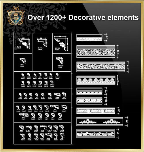 Over 1200+ Decorative Elements,Skirting Board,Corner Post,Neoclassicism Decor,Baroque,Rococo,Door Trim