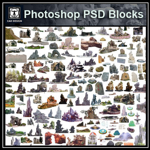 Photoshop PSD Landscape Stone 4 - CAD Design | Download CAD Drawings | AutoCAD Blocks | AutoCAD Symbols | CAD Drawings | Architecture Details│Landscape Details | See more about AutoCAD, Cad Drawing and Architecture Details