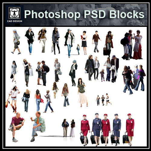 Photoshop PSD People Blocks 5 - CAD Design | Download CAD Drawings | AutoCAD Blocks | AutoCAD Symbols | CAD Drawings | Architecture Details│Landscape Details | See more about AutoCAD, Cad Drawing and Architecture Details