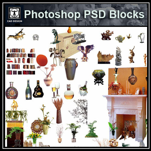 Free Photoshop PSD Blocks-Home Decoration & Home Accessories - CAD Design | Download CAD Drawings | AutoCAD Blocks | AutoCAD Symbols | CAD Drawings | Architecture Details│Landscape Details | See more about AutoCAD, Cad Drawing and Architecture Details