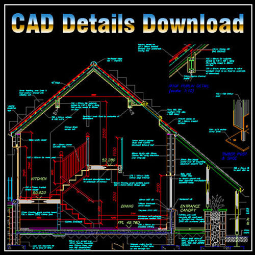 House Section - CAD Design | Download CAD Drawings | AutoCAD Blocks | AutoCAD Symbols | CAD Drawings | Architecture Details│Landscape Details | See more about AutoCAD, Cad Drawing and Architecture Details