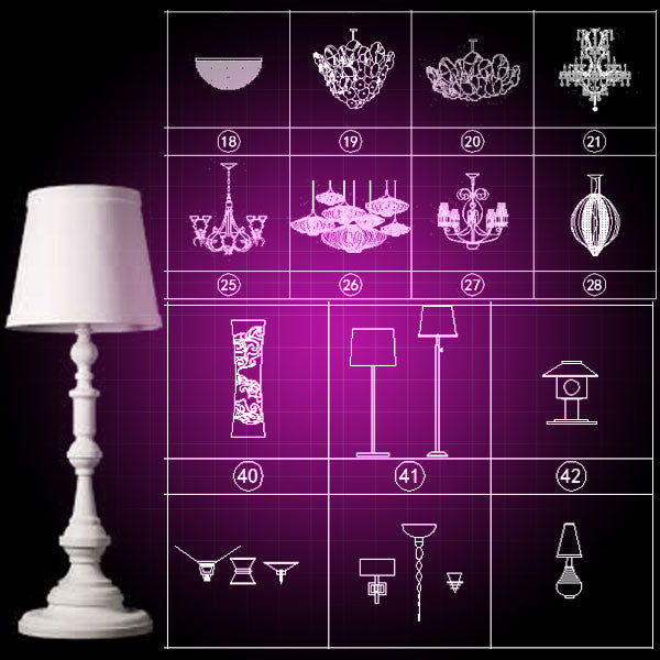 Lights and Lamps Blocks - CAD Design | Download CAD Drawings | AutoCAD Blocks | AutoCAD Symbols | CAD Drawings | Architecture Details│Landscape Details | See more about AutoCAD, Cad Drawing and Architecture Details