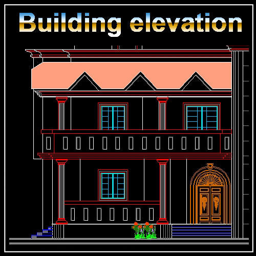 Building Elevation 9 - CAD Design | Download CAD Drawings | AutoCAD Blocks | AutoCAD Symbols | CAD Drawings | Architecture Details│Landscape Details | See more about AutoCAD, Cad Drawing and Architecture Details