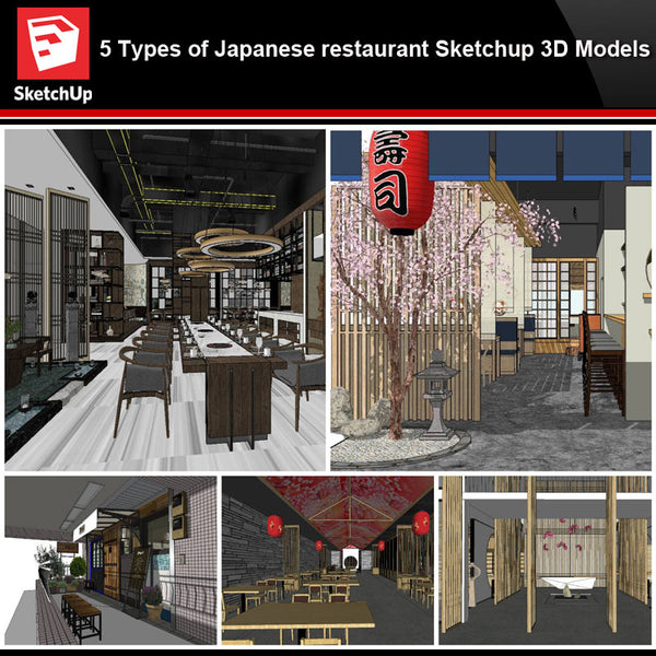 đăSketchup Architecture 3D Projectsă5 Types of Japanese restaurant Sketchup 3D Models - CAD Design | Download CAD Drawings | AutoCAD Blocks | AutoCAD Symbols | CAD Drawings | Architecture DetailsâLandscape Details | See more about AutoCAD, Cad Drawing and Architecture Details