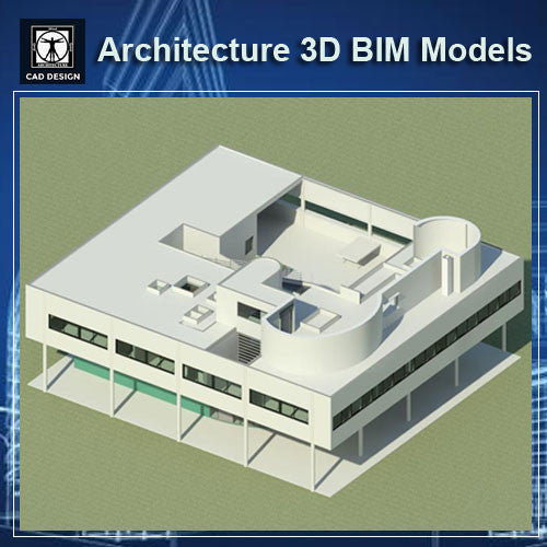Architecture BIM 3D Models-Villa Savoye - CAD Design | Download CAD Drawings | AutoCAD Blocks | AutoCAD Symbols | CAD Drawings | Architecture Details│Landscape Details | See more about AutoCAD, Cad Drawing and Architecture Details