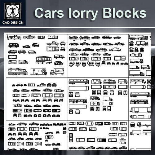 Car Lorries Blocks - CAD Design | Download CAD Drawings | AutoCAD Blocks | AutoCAD Symbols | CAD Drawings | Architecture Details│Landscape Details | See more about AutoCAD, Cad Drawing and Architecture Details