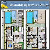 Residential Apartment Design - CAD Design | Download CAD Drawings | AutoCAD Blocks | AutoCAD Symbols | CAD Drawings | Architecture Details│Landscape Details | See more about AutoCAD, Cad Drawing and Architecture Details