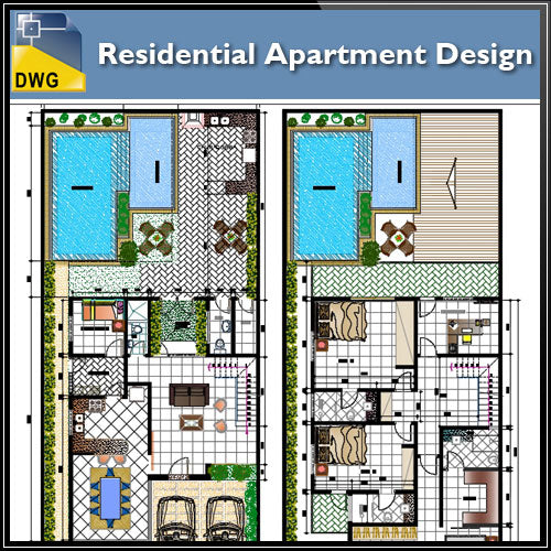 Residential Apartment Design - CAD Design | Download CAD Drawings | AutoCAD Blocks | AutoCAD Symbols | CAD Drawings | Architecture Details│Landscape Details | See more about AutoCAD, Cad Drawing and Architecture Details