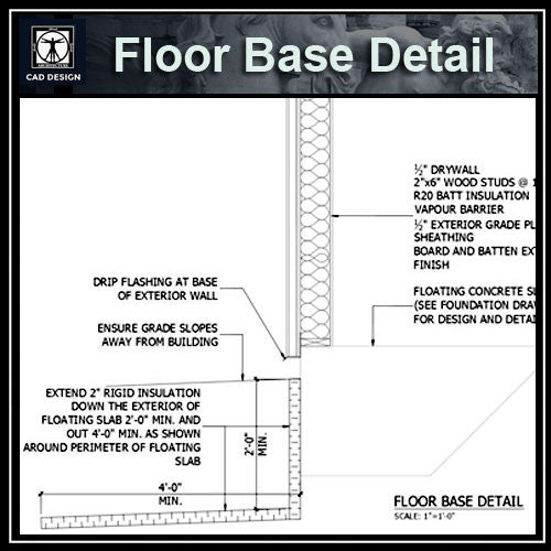 Free CAD Details-Floor Base Detail - CAD Design | Download CAD Drawings | AutoCAD Blocks | AutoCAD Symbols | CAD Drawings | Architecture Details│Landscape Details | See more about AutoCAD, Cad Drawing and Architecture Details