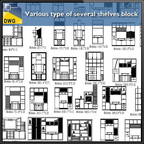 Various type of several shelves block design drawing - CAD Design | Download CAD Drawings | AutoCAD Blocks | AutoCAD Symbols | CAD Drawings | Architecture Details│Landscape Details | See more about AutoCAD, Cad Drawing and Architecture Details
