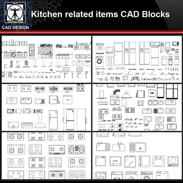 ★【Kitchen related items Autocad Blocks Collections】All kinds of Kitchen CAD Blocks - CAD Design | Download CAD Drawings | AutoCAD Blocks | AutoCAD Symbols | CAD Drawings | Architecture Details│Landscape Details | See more about AutoCAD, Cad Drawing and Architecture Details