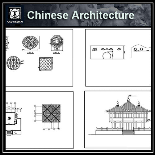 Chinese Architecture CAD Drawings 3 - CAD Design | Download CAD Drawings | AutoCAD Blocks | AutoCAD Symbols | CAD Drawings | Architecture Details│Landscape Details | See more about AutoCAD, Cad Drawing and Architecture Details