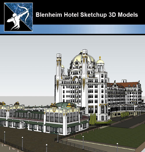 【Sketchup 3D Models】Blenheim Hotel Design Sketchup 3D Models - CAD Design | Download CAD Drawings | AutoCAD Blocks | AutoCAD Symbols | CAD Drawings | Architecture Details│Landscape Details | See more about AutoCAD, Cad Drawing and Architecture Details
