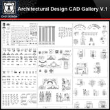 ★【Architectural Design Gallery Autocad Drawings V.1】All Decoration elements Bundle - CAD Design | Download CAD Drawings | AutoCAD Blocks | AutoCAD Symbols | CAD Drawings | Architecture Details│Landscape Details | See more about AutoCAD, Cad Drawing and Architecture Details