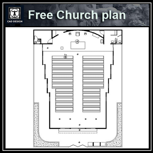 Free Church plan - CAD Design | Download CAD Drawings | AutoCAD Blocks | AutoCAD Symbols | CAD Drawings | Architecture Details│Landscape Details | See more about AutoCAD, Cad Drawing and Architecture Details