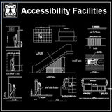 Accessibility Facilities Drawings V2 - CAD Design | Download CAD Drawings | AutoCAD Blocks | AutoCAD Symbols | CAD Drawings | Architecture Details│Landscape Details | See more about AutoCAD, Cad Drawing and Architecture Details