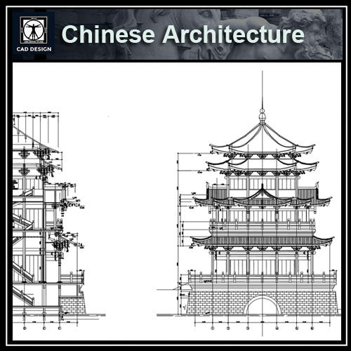 Chinese Architecture CAD Drawings 2 - CAD Design | Download CAD Drawings | AutoCAD Blocks | AutoCAD Symbols | CAD Drawings | Architecture Details│Landscape Details | See more about AutoCAD, Cad Drawing and Architecture Details