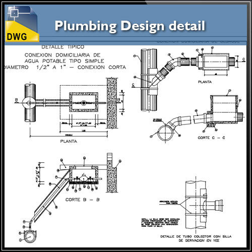 Plumbing Design in autocad dwg files - CAD Design | Download CAD Drawings | AutoCAD Blocks | AutoCAD Symbols | CAD Drawings | Architecture Details│Landscape Details | See more about AutoCAD, Cad Drawing and Architecture Details