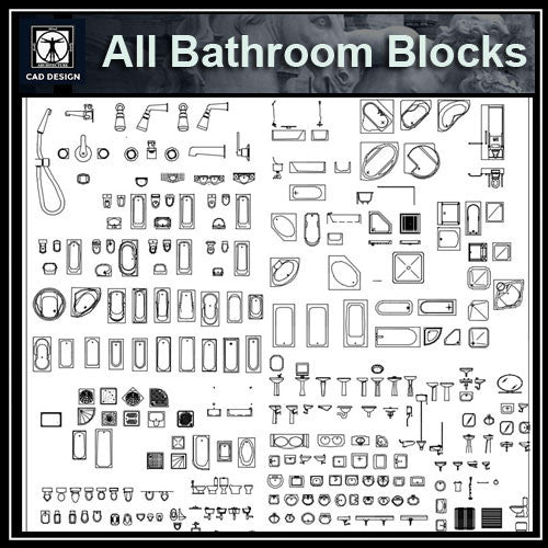 All Bathroom Blocks - CAD Design | Download CAD Drawings | AutoCAD Blocks | AutoCAD Symbols | CAD Drawings | Architecture Details│Landscape Details | See more about AutoCAD, Cad Drawing and Architecture Details