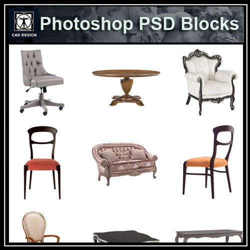Photoshop PSD Chair Blocks - CAD Design | Download CAD Drawings | AutoCAD Blocks | AutoCAD Symbols | CAD Drawings | Architecture Details│Landscape Details | See more about AutoCAD, Cad Drawing and Architecture Details