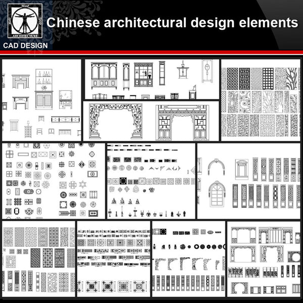 ★【Chinese Architecture Design CAD elements V1】All kinds of Chinese Architectural CAD Drawings Bundle - CAD Design | Download CAD Drawings | AutoCAD Blocks | AutoCAD Symbols | CAD Drawings | Architecture Details│Landscape Details | See more about AutoCAD, Cad Drawing and Architecture Details