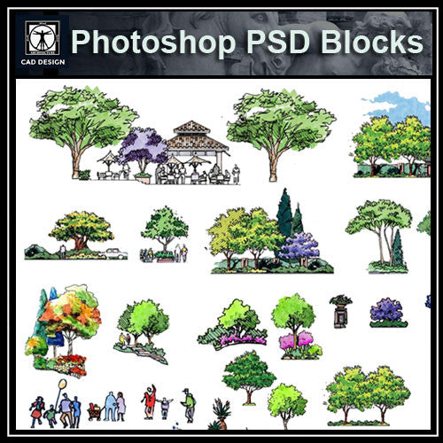 Hand-painted PSD Landscape elevation 5 - CAD Design | Download CAD Drawings | AutoCAD Blocks | AutoCAD Symbols | CAD Drawings | Architecture Details│Landscape Details | See more about AutoCAD, Cad Drawing and Architecture Details