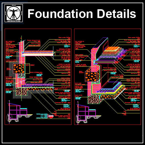 Foundation Details V2 - CAD Design | Download CAD Drawings | AutoCAD Blocks | AutoCAD Symbols | CAD Drawings | Architecture Details│Landscape Details | See more about AutoCAD, Cad Drawing and Architecture Details