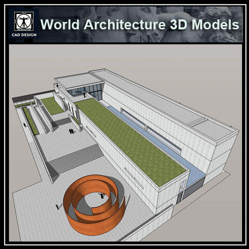 Sketchup 3D Architecture models- The Pulitzer Foundation for the Arts (Tadao Ando ) - CAD Design | Download CAD Drawings | AutoCAD Blocks | AutoCAD Symbols | CAD Drawings | Architecture Details│Landscape Details | See more about AutoCAD, Cad Drawing and Architecture Details
