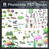 Hand-painted PSD Tree Blocks 4 - CAD Design | Download CAD Drawings | AutoCAD Blocks | AutoCAD Symbols | CAD Drawings | Architecture Details│Landscape Details | See more about AutoCAD, Cad Drawing and Architecture Details