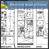 Electrical detail of house in autocad dwg files - CAD Design | Download CAD Drawings | AutoCAD Blocks | AutoCAD Symbols | CAD Drawings | Architecture Details│Landscape Details | See more about AutoCAD, Cad Drawing and Architecture Details