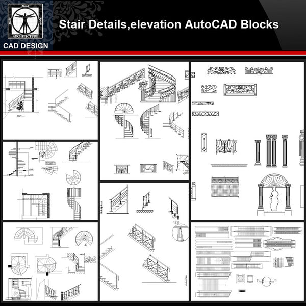 ★【Stair Autocad Blocks,details Collections】All kinds of Stair Design CAD Drawings - CAD Design | Download CAD Drawings | AutoCAD Blocks | AutoCAD Symbols | CAD Drawings | Architecture Details│Landscape Details | See more about AutoCAD, Cad Drawing and Architecture Details