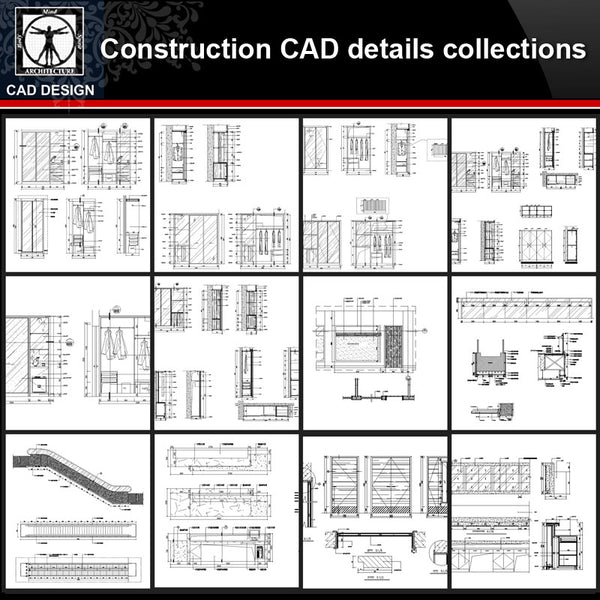 ★【Construction CAD Details Collections】All kinds of Construction CAD Details Bundle - CAD Design | Download CAD Drawings | AutoCAD Blocks | AutoCAD Symbols | CAD Drawings | Architecture Details│Landscape Details | See more about AutoCAD, Cad Drawing and Architecture Details