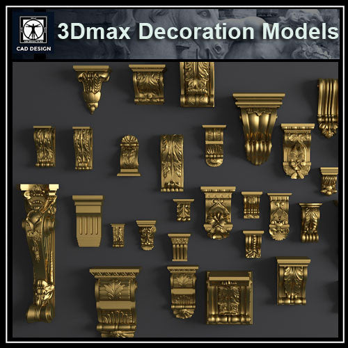 3D Max Decoration Models V.5 - CAD Design | Download CAD Drawings | AutoCAD Blocks | AutoCAD Symbols | CAD Drawings | Architecture Details│Landscape Details | See more about AutoCAD, Cad Drawing and Architecture Details