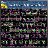 Steel Beam & Column Details - CAD Design | Download CAD Drawings | AutoCAD Blocks | AutoCAD Symbols | CAD Drawings | Architecture Details│Landscape Details | See more about AutoCAD, Cad Drawing and Architecture Details