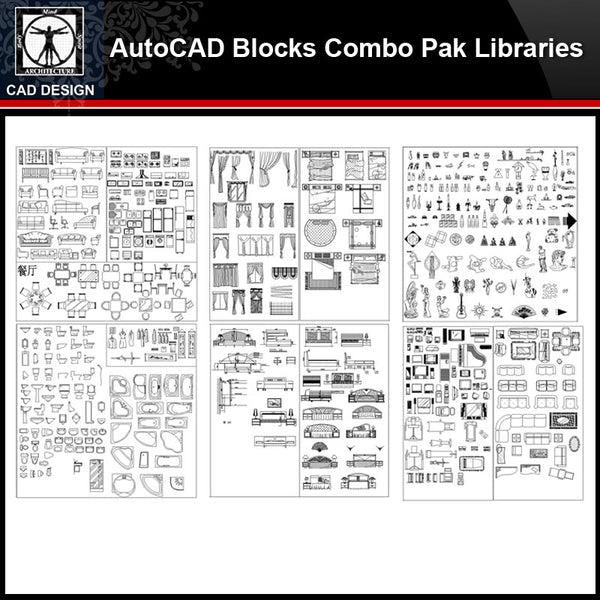 ★【Autocad Blocks Combo Pak Libraries V.2】All kinds of CAD blocks Bundle - CAD Design | Download CAD Drawings | AutoCAD Blocks | AutoCAD Symbols | CAD Drawings | Architecture Details│Landscape Details | See more about AutoCAD, Cad Drawing and Architecture Details