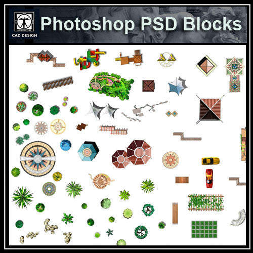 Hand-painted PSD Landscape Blocks 4 - CAD Design | Download CAD Drawings | AutoCAD Blocks | AutoCAD Symbols | CAD Drawings | Architecture Details│Landscape Details | See more about AutoCAD, Cad Drawing and Architecture Details
