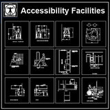 Accessibility Facilities Drawings V1 - CAD Design | Download CAD Drawings | AutoCAD Blocks | AutoCAD Symbols | CAD Drawings | Architecture Details│Landscape Details | See more about AutoCAD, Cad Drawing and Architecture Details