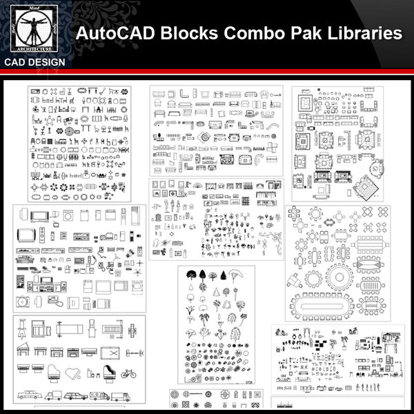 ★【Autocad Blocks Combo Pak Libraries V.1】All kinds of CAD blocks Bundle - CAD Design | Download CAD Drawings | AutoCAD Blocks | AutoCAD Symbols | CAD Drawings | Architecture Details│Landscape Details | See more about AutoCAD, Cad Drawing and Architecture Details