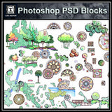 Hand-painted PSD Landscape Blocks 3 - CAD Design | Download CAD Drawings | AutoCAD Blocks | AutoCAD Symbols | CAD Drawings | Architecture Details│Landscape Details | See more about AutoCAD, Cad Drawing and Architecture Details