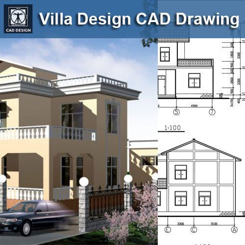 Villa Design CAD Drawings V9 - CAD Design | Download CAD Drawings | AutoCAD Blocks | AutoCAD Symbols | CAD Drawings | Architecture Details│Landscape Details | See more about AutoCAD, Cad Drawing and Architecture Details