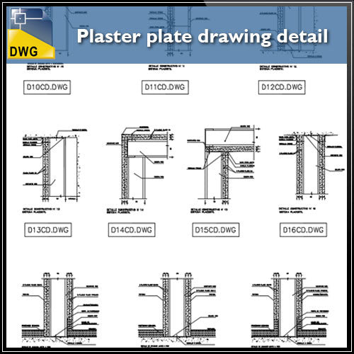 Free Plaster plate drawing detail in autocad dwg files - CAD Design | Download CAD Drawings | AutoCAD Blocks | AutoCAD Symbols | CAD Drawings | Architecture Details│Landscape Details | See more about AutoCAD, Cad Drawing and Architecture Details