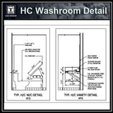 HC Washroom Details - CAD Design | Download CAD Drawings | AutoCAD Blocks | AutoCAD Symbols | CAD Drawings | Architecture Details│Landscape Details | See more about AutoCAD, Cad Drawing and Architecture Details