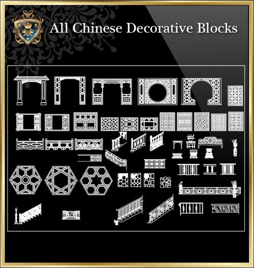 All Chinese Decoration Elements(Best Recommanded!!) - CAD Design | Download CAD Drawings | AutoCAD Blocks | AutoCAD Symbols | CAD Drawings | Architecture Details│Landscape Details | See more about AutoCAD, Cad Drawing and Architecture Details