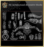All Architectural decorative blocks V.9 - CAD Design | Download CAD Drawings | AutoCAD Blocks | AutoCAD Symbols | CAD Drawings | Architecture Details│Landscape Details | See more about AutoCAD, Cad Drawing and Architecture Details