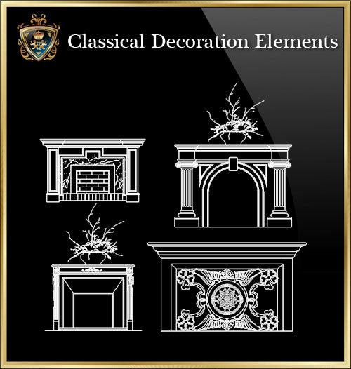 Free Classical Decoration Blocks V.7 - CAD Design | Download CAD Drawings | AutoCAD Blocks | AutoCAD Symbols | CAD Drawings | Architecture Details│Landscape Details | See more about AutoCAD, Cad Drawing and Architecture Details