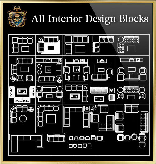 Interior Design CAD Blocks Collection V.4 - CAD Design | Download CAD Drawings | AutoCAD Blocks | AutoCAD Symbols | CAD Drawings | Architecture Details│Landscape Details | See more about AutoCAD, Cad Drawing and Architecture Details