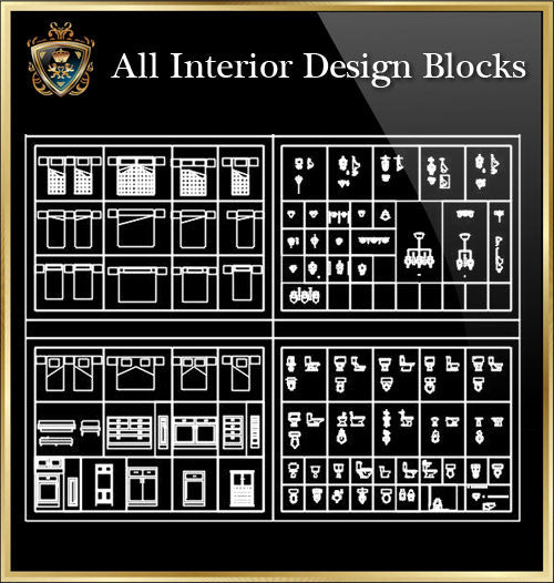 Interior Design CAD Blocks Collection V.5 - CAD Design | Download CAD Drawings | AutoCAD Blocks | AutoCAD Symbols | CAD Drawings | Architecture Details│Landscape Details | See more about AutoCAD, Cad Drawing and Architecture Details