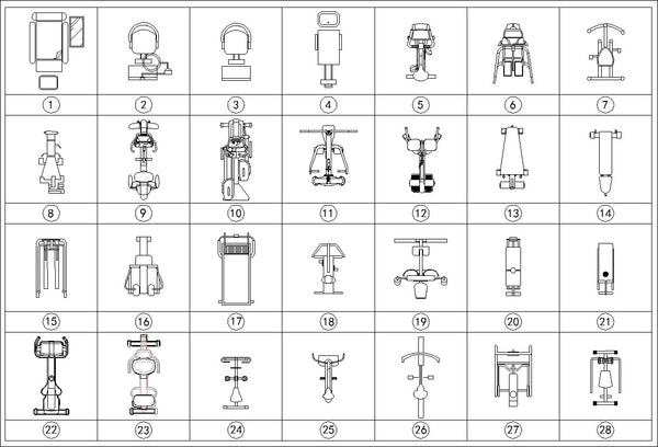 Gym Equipment Cad Blocks Sports And GYM Equipments CAD Blocks In